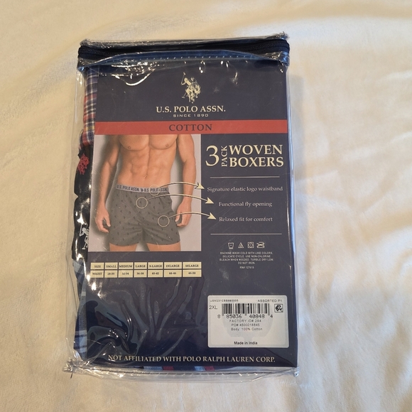 U.S. Polo Assn. Men's Boxers, 3-Pack, Size 2xl Woven Cotton New - Picture 5 of 8